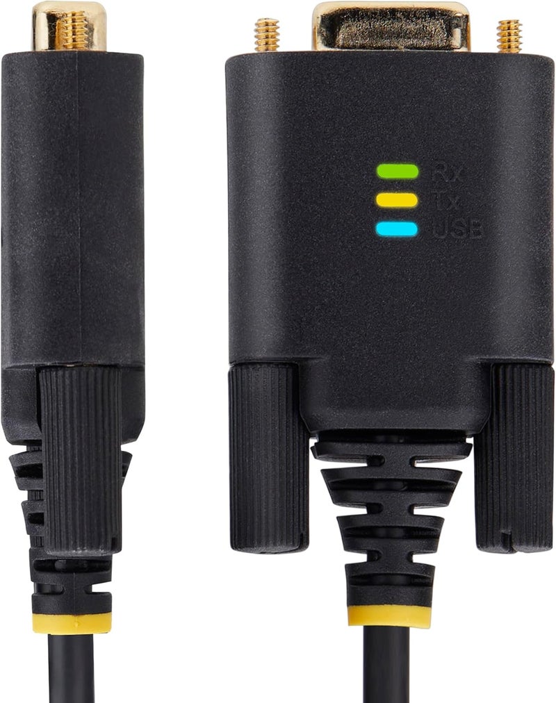 StarTech 10ft/3m USB to Null Modem Serial Adapter Cable, COM Retention, FTDI, USB-A to RS232, Changeable DB9 Screws/Nuts - Image 2